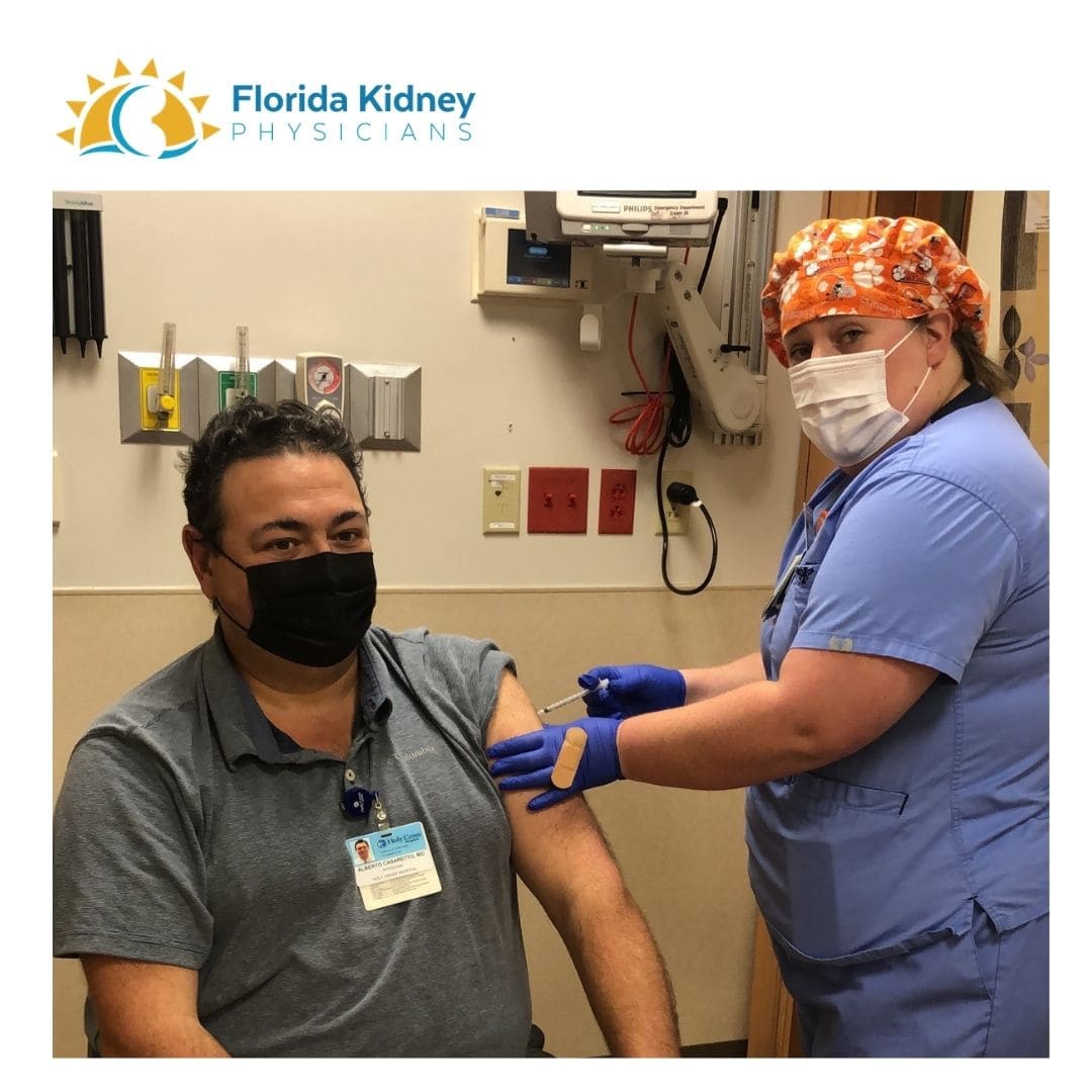 Find Alberto Casaretto, MD, receiving the COVID-19 Vaccine.